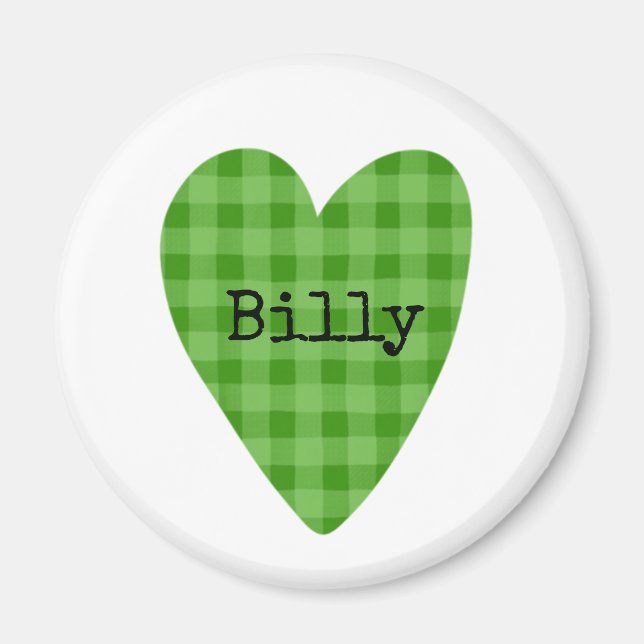 Aimant Green Heart Art Kids NOM Famille Grands-parents Am (Devant)
