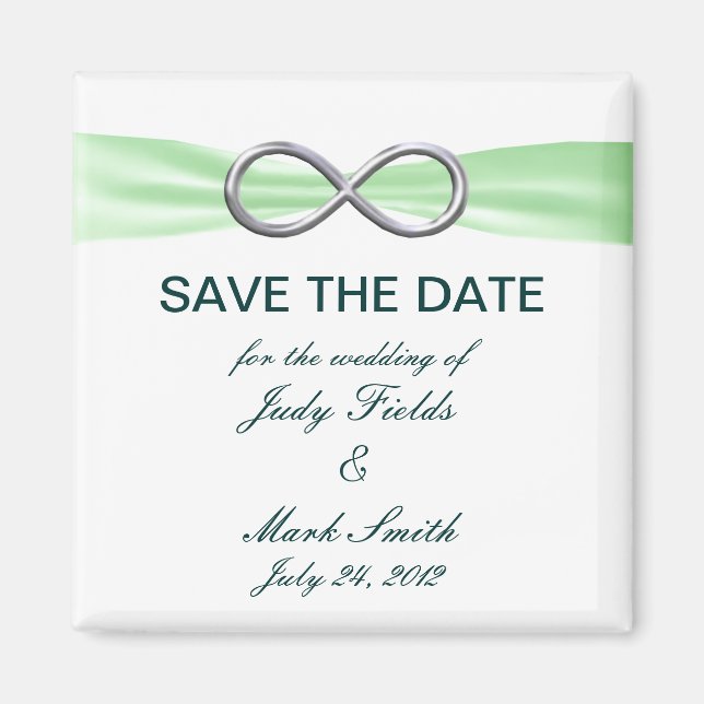 Aimant Green Infinity Wedding Enregistrer L'Aimant Date (Devant)