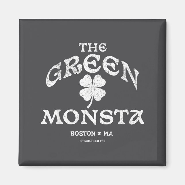 Aimant Green Monsta Funny Boston M New England Srts Gift  (Devant)