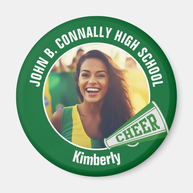 Aimant Green Pom-pom girl Photo High School Spirit Cheval (Devant)