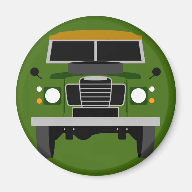 Aimant Green Pop art Classic MK3 Land Rover (Devant)