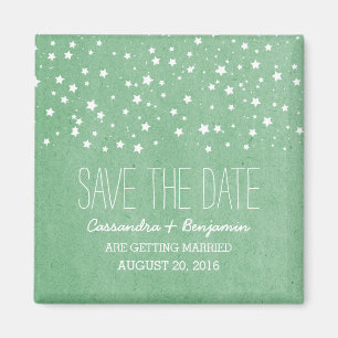 Aimant Green Starry Night Enregistrer l'aimant Date