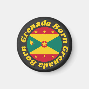 Aimant Grenade Née   Drapeau de la Grenade Typographie ja