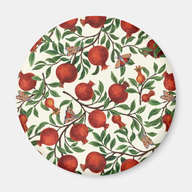 Aimant Grenades et papillons Bella sur blanc (Devant)