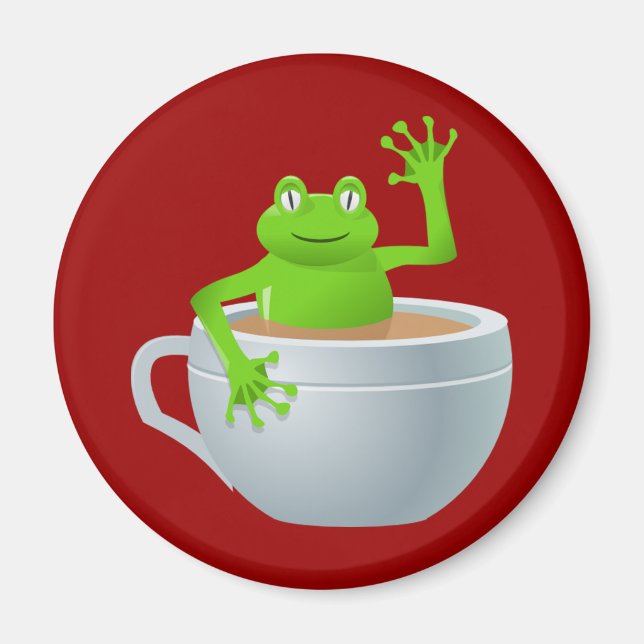 Aimant Grenouille dans un thé (Devant)