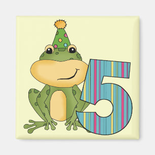 Aimant Grenouille de fête 5e anniversaire T-shirts et cad