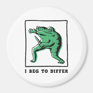 Aimant Grenouille drôle avec couteau – Meme "Je suis désa
