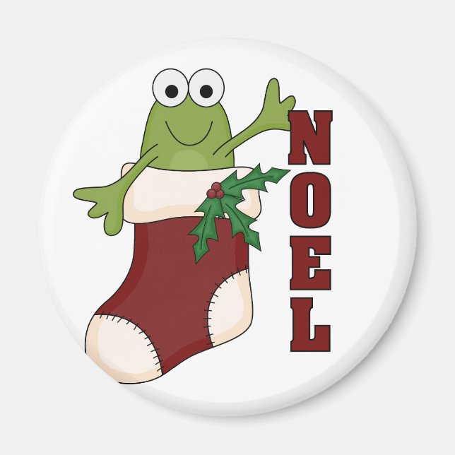 Aimant Grenouille Noel Tshirts et cadeaux de vacances (Devant)