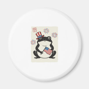 Aimant Grenouille Patriotique Gravure Vintage Art Vectori