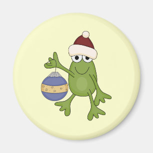 Aimant Grenouille père Noël avec tee-shirts et cadeaux