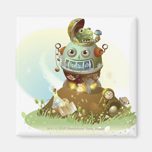 Aimant Grenouille sortant d'un OVNI (Devant)