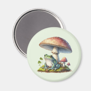 Aimant Grenouille sous un champignon Mignon Nature