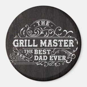 Aimant Grill Master et meilleur papa jamais Fête des père
