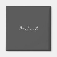 Gris blanc manuscrit minimaliste Votre nom