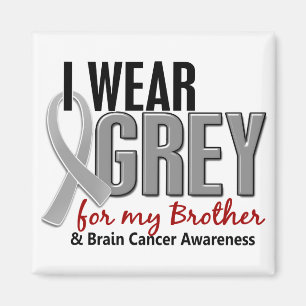 Aimant Gris d'usage du CANCER DU CERVEAU I pour mon frèr