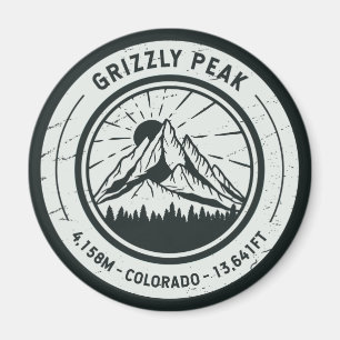 Aimant Grizzly Peak Colorado Randonnée Ski Travel