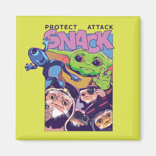 Aimant Grogu - Protéger. Attaquer. ENCAS !