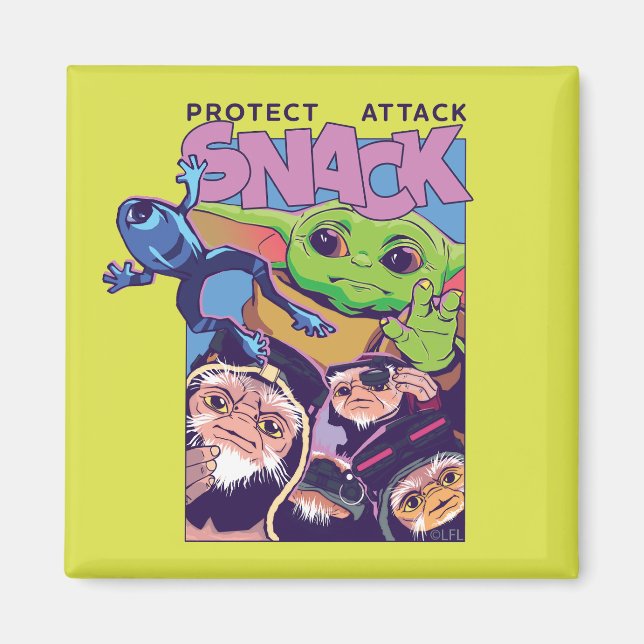 Aimant Grogu - Protéger. Attaquer. ENCAS ! (Devant)