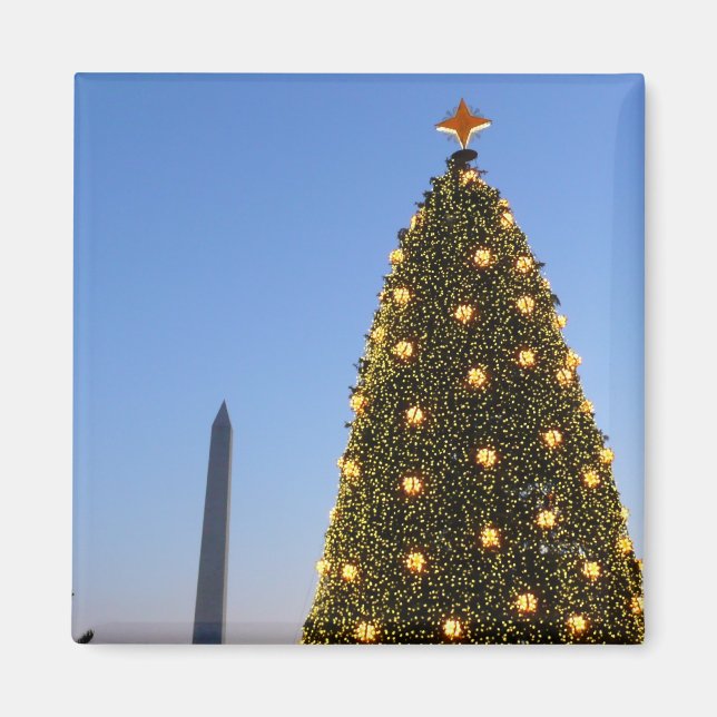 Aimant Gros et petits arbres de Noël II Vacances à DC (Devant)