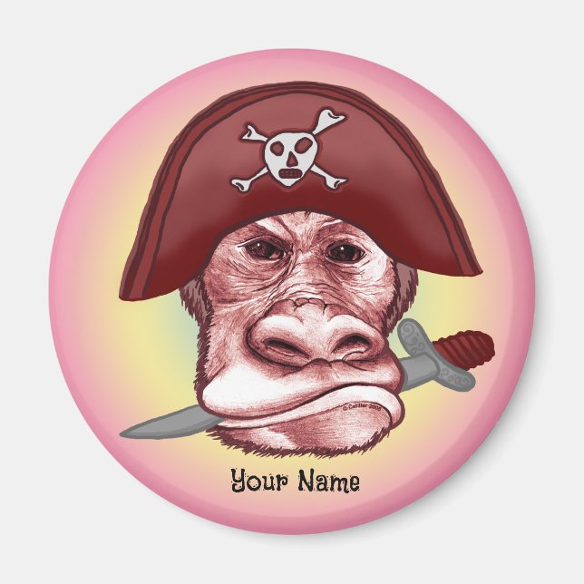 Aimant Gros mauvais pirate de singe (Devant)