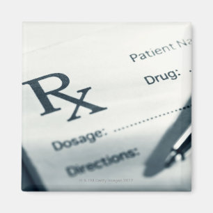 Aimant Gros plan et stylo de prescription