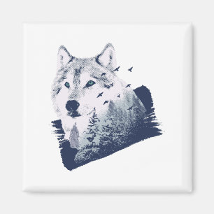 Aimant Grosse Forêt Bleue Wolf