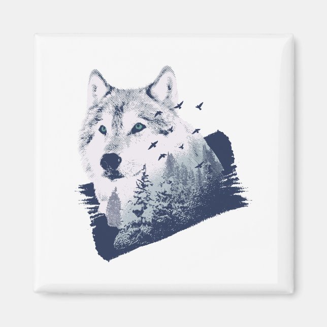 Aimant Grosse Forêt Bleue Wolf (Devant)