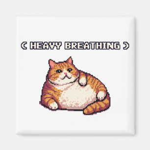 Aimant Grosse respiration grasse mème de chat pixel art