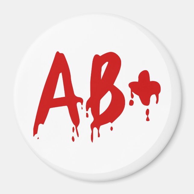 Aimant Groupe sanguin AB+ Positif #Hôpital d'horreur (Devant)