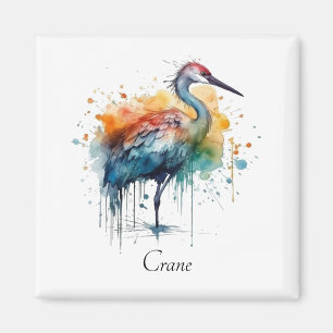 Aimant Grue gracieuse : Aquarelle, coutume