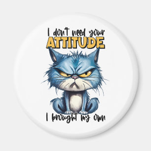 Aimant Grumpy Chat Attitute drôle Animal Sarcastique dire