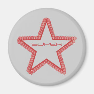 Aimant Grunge Superstar Magnet, Rouge