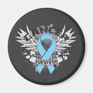 Aimant Grunge Winged Ribbon Cancer de la prostate Surviva