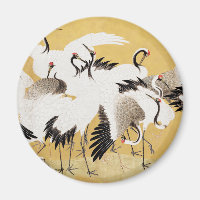 Grupe de grues japonaises Vintage Oiseau Riche Cla