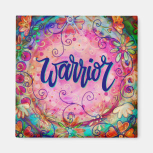 Aimant Guerrier rose Floral Whimsical Inspirational
