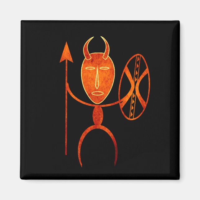 Aimant guerrier tribal Abstrait africain (Devant)