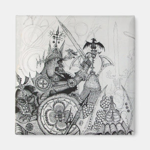 Aimant GUERRIERS GOTHIQUES, Chevaliers barbares, Imaginai