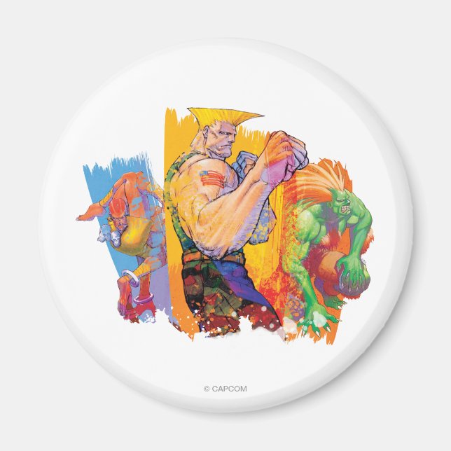 Aimant Guile, Blanka et Dhalsim (Devant)