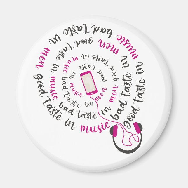 Aimant Guillemet de fille Bon goût en musique mauvais goû (Devant)