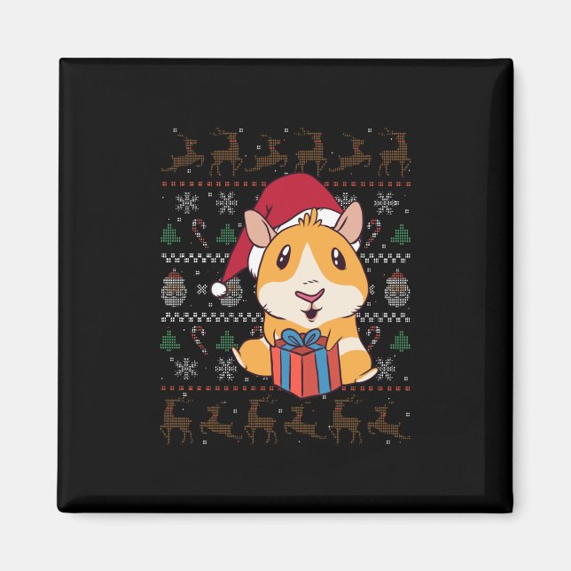 Aimant Guinea Pig Christmas (Devant)