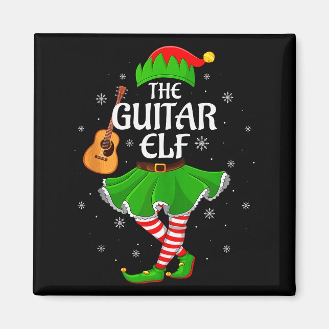 Aimant Guitar Elf Christmas Family Girls Women Elf Squad  (Devant)