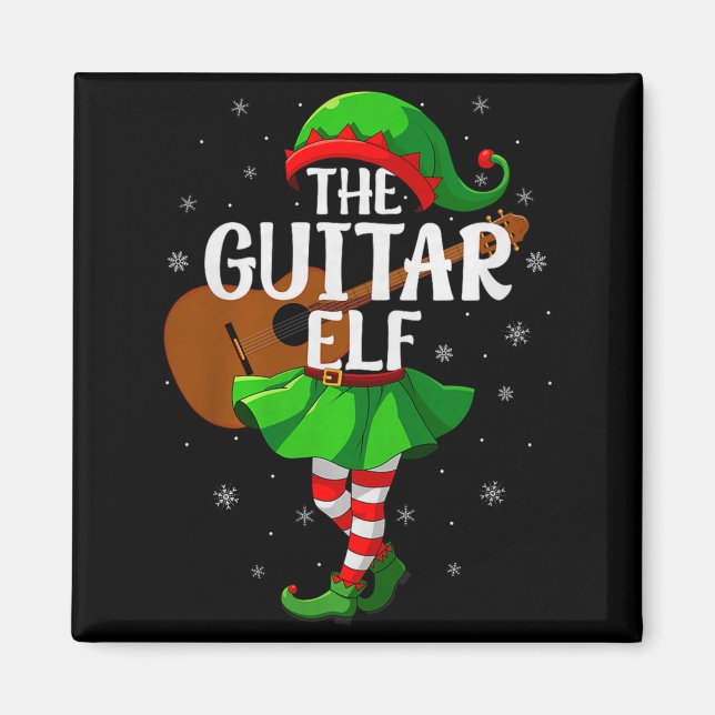 Aimant Guitar Elf Christmas Girls Women Elf Squad Xmas Fa (Devant)