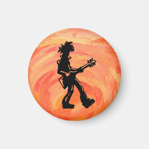 Aimant Guitare des nuits Boogie de New York Orange