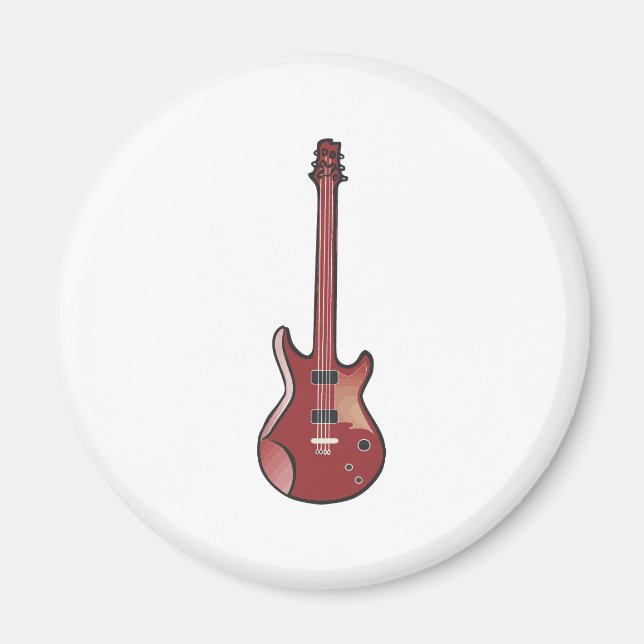 Aimant Guitare électrique rouge (Devant)