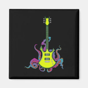 Aimant Guitare Rock Band Et Rouleau pour Hommes Bande Tee