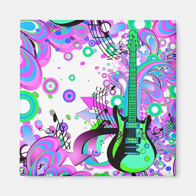 Aimant Guitare sauvage (blanche) (Devant)