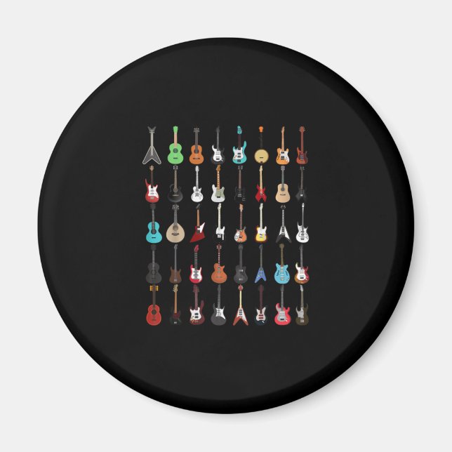 Aimant Guitariste Guitare instrument de musique Rock et R (Devant)