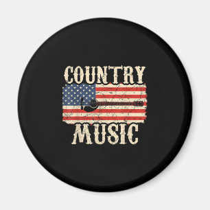 Aimant Guitariste Musique Country Guitare Drapeau América