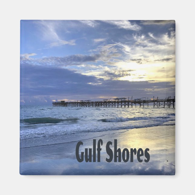 Aimant Gulf Shores Alabama Beach Sunrise Pier (Devant)