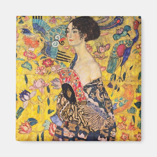 Aimant Gustav Klimt - Dame avec ventilateur (Devant)